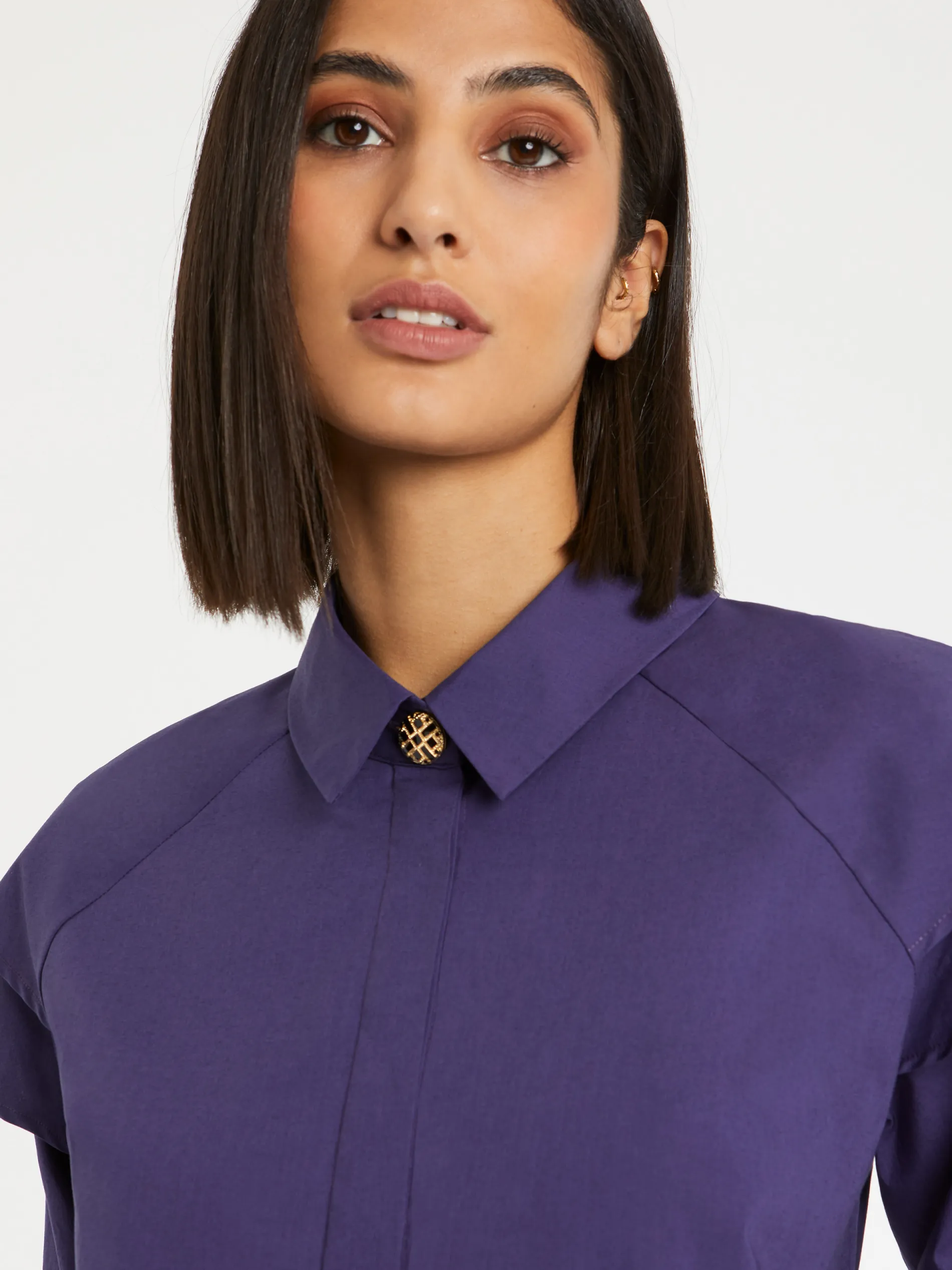 Paule Ka Chemisier A Manches Epaulees En Popeline De Coton<Femme Tops