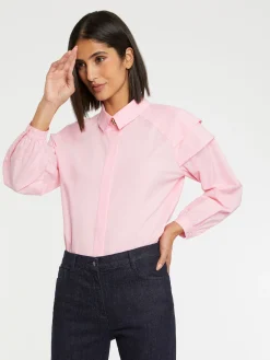 Paule Ka Chemisier A Manches Epaulees En Popeline De Coton<Femme Tops