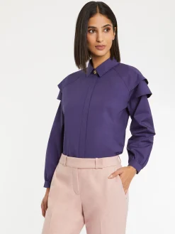 Paule Ka Chemisier A Manches Epaulees En Popeline De Coton<Femme Tops