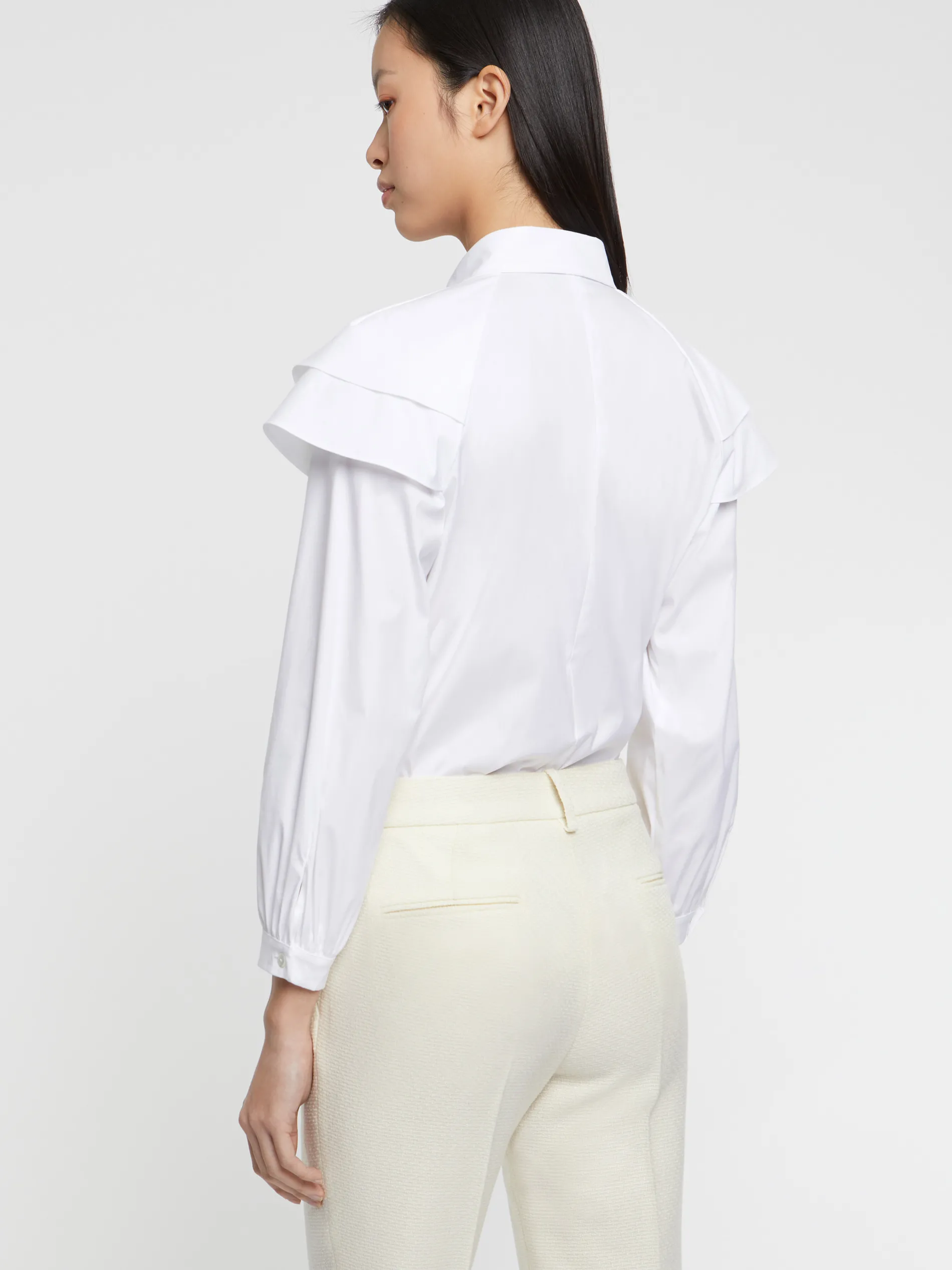 Paule Ka Chemisier A Manches Epaulees En Popeline De Coton<Femme Tops