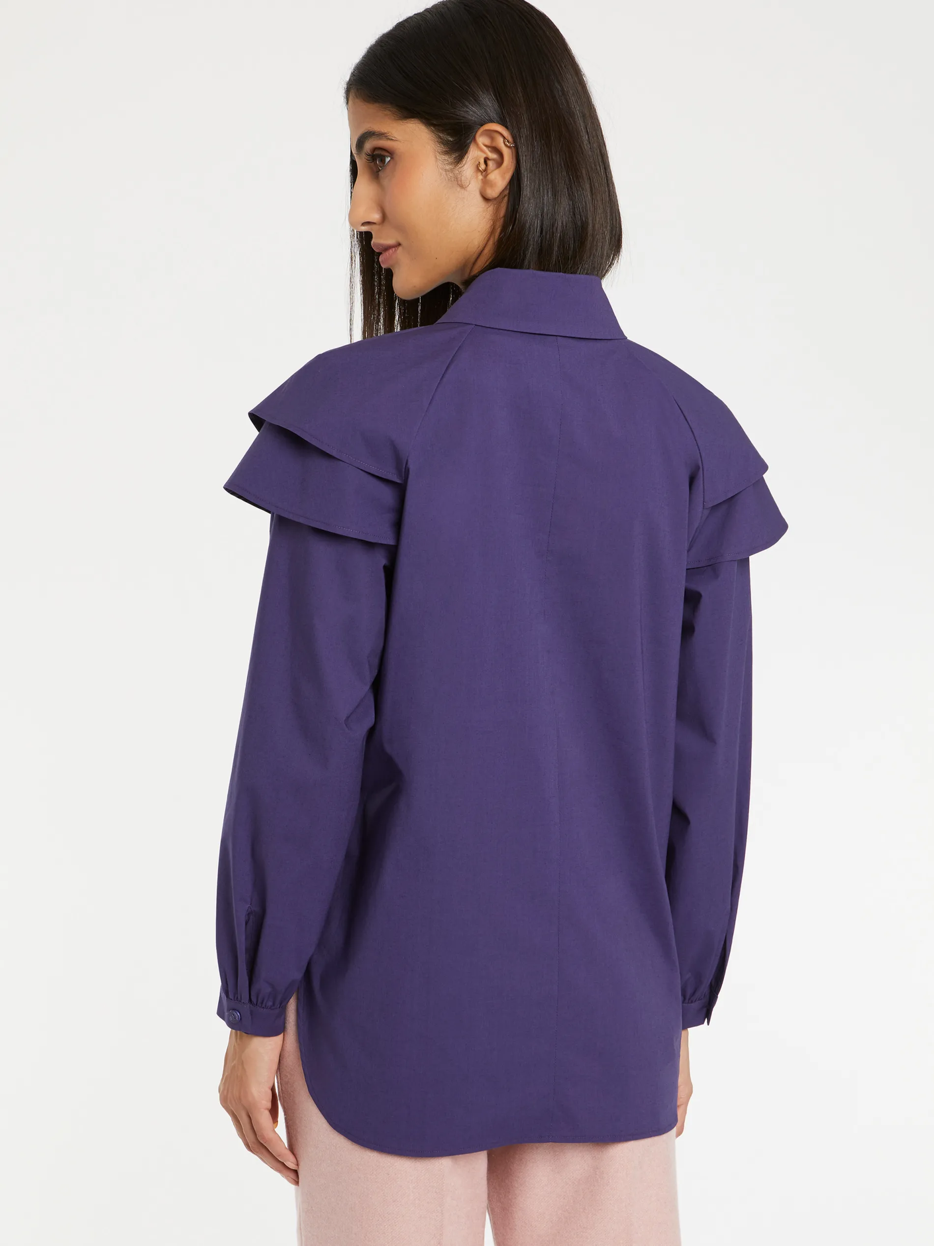 Paule Ka Chemisier A Manches Epaulees En Popeline De Coton<Femme Tops