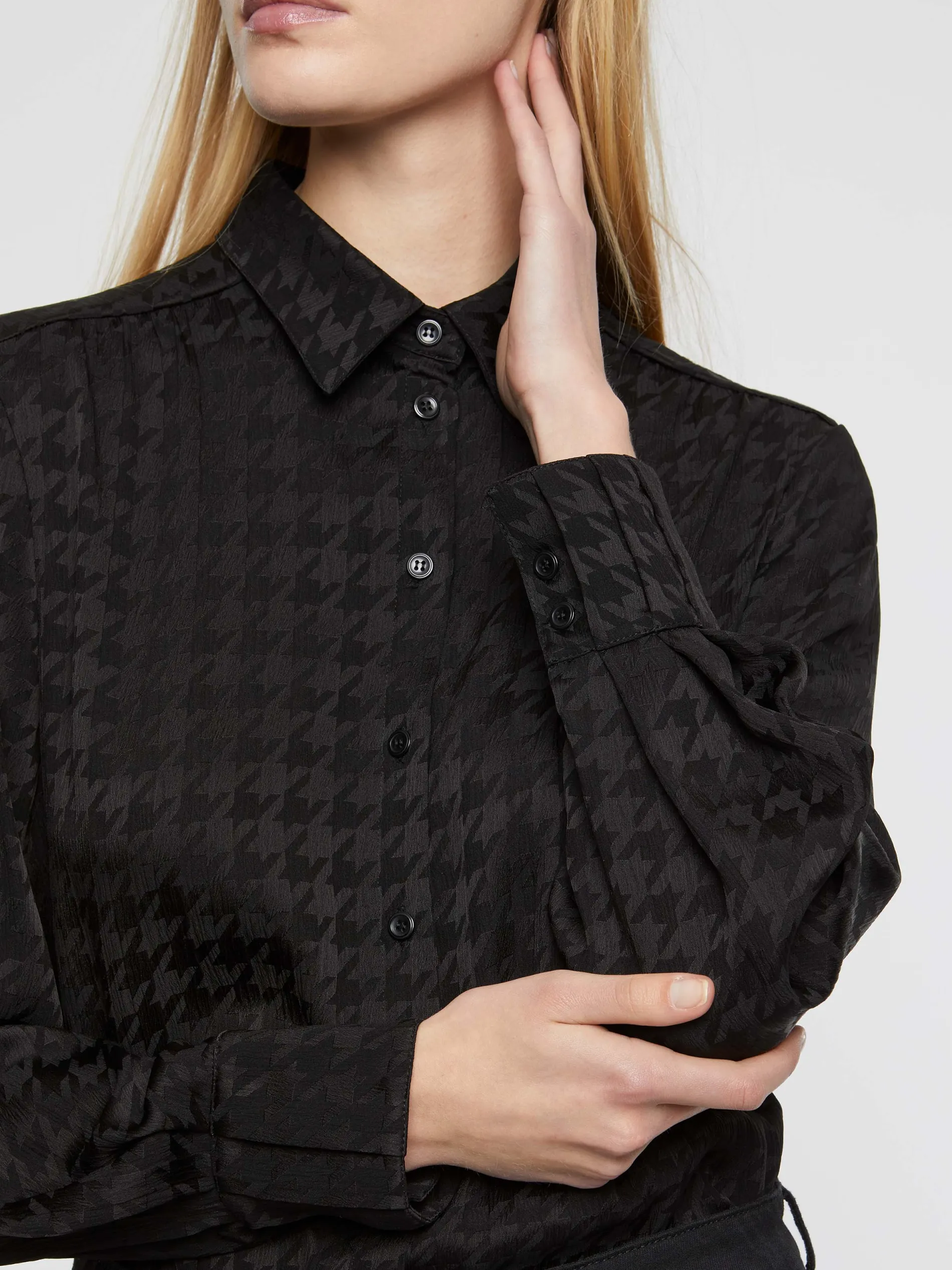 Paule Ka Chemisier En Jacquard Pied De Coq<Femme Tops