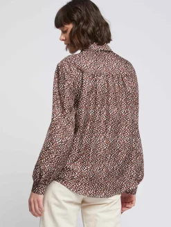 Paule Ka Chemisier En Soie Imprime Reptile<Femme Tops