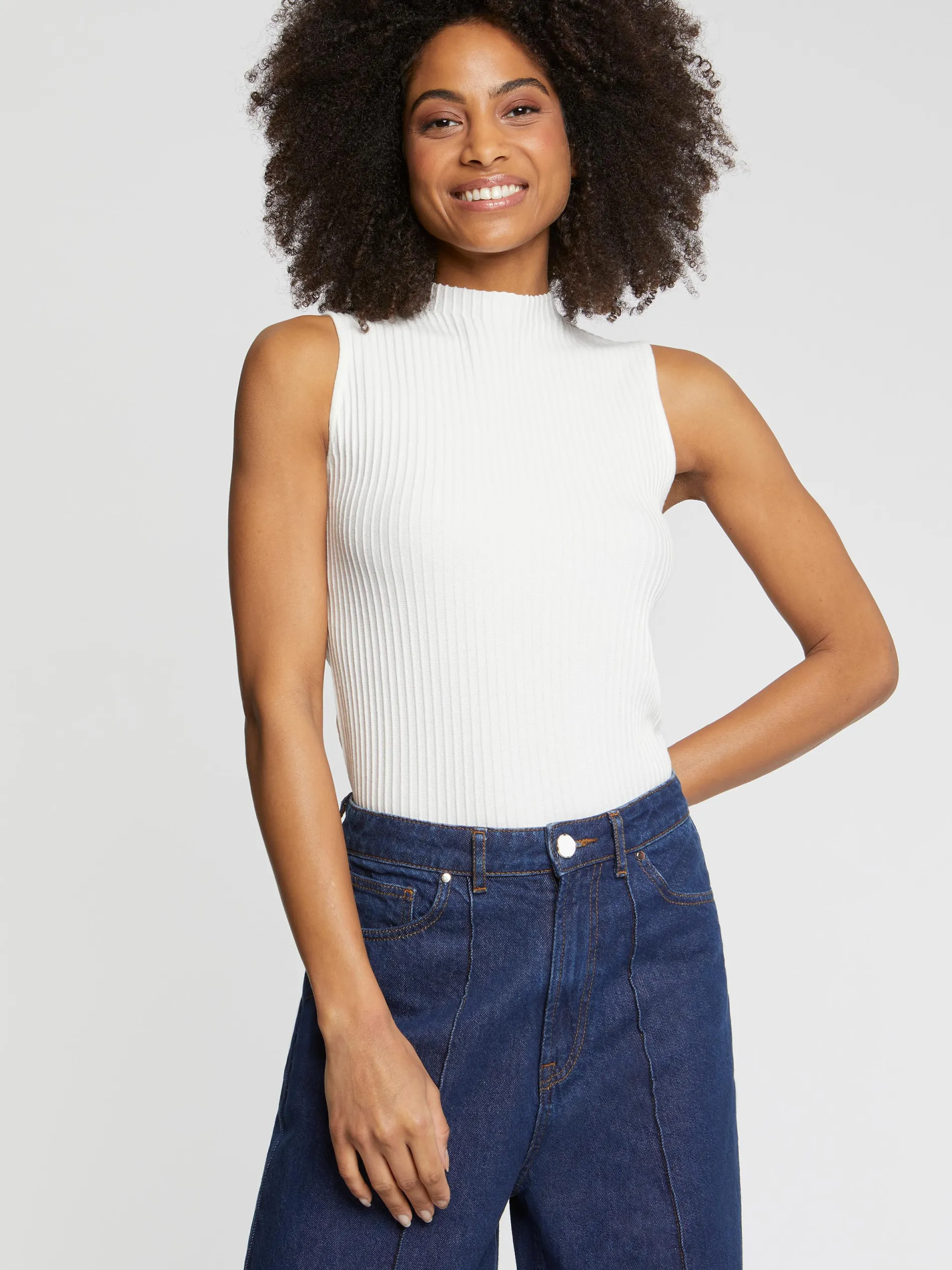 Paule Ka Debardeur Col Montant En Coton Cotele<Femme Tops