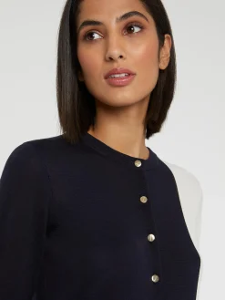Paule Ka Gilet Bicolore En Soie Et Coton<Femme Pulls Et Cardigans