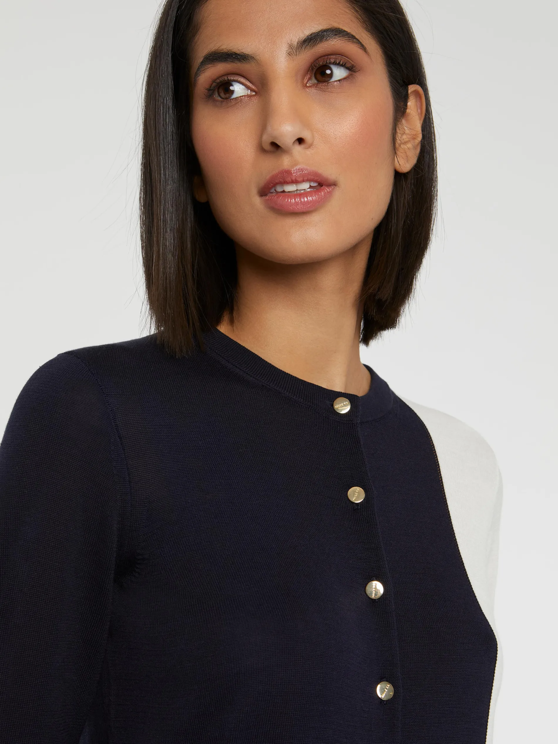 Paule Ka Gilet Bicolore En Soie Et Coton<Femme Pulls Et Cardigans
