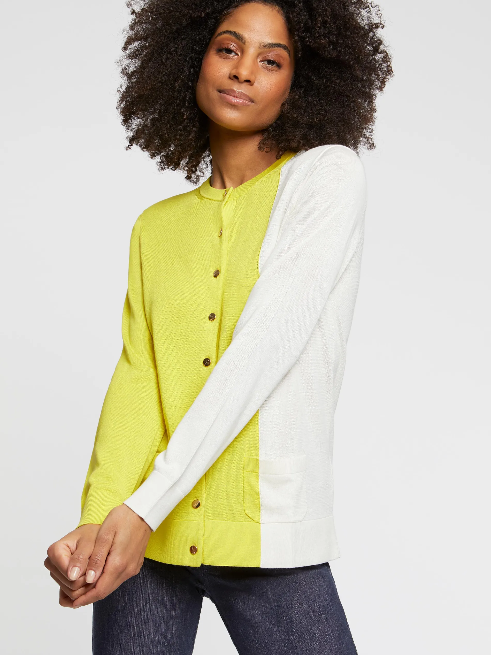 Paule Ka Gilet Bicolore En Soie Et Coton<Femme Pulls Et Cardigans