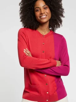 Paule Ka Gilet Bicolore En Soie Et Coton<Femme Pulls Et Cardigans