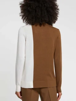 Paule Ka Gilet Bicolore En Soie Et Coton<Femme Pulls Et Cardigans