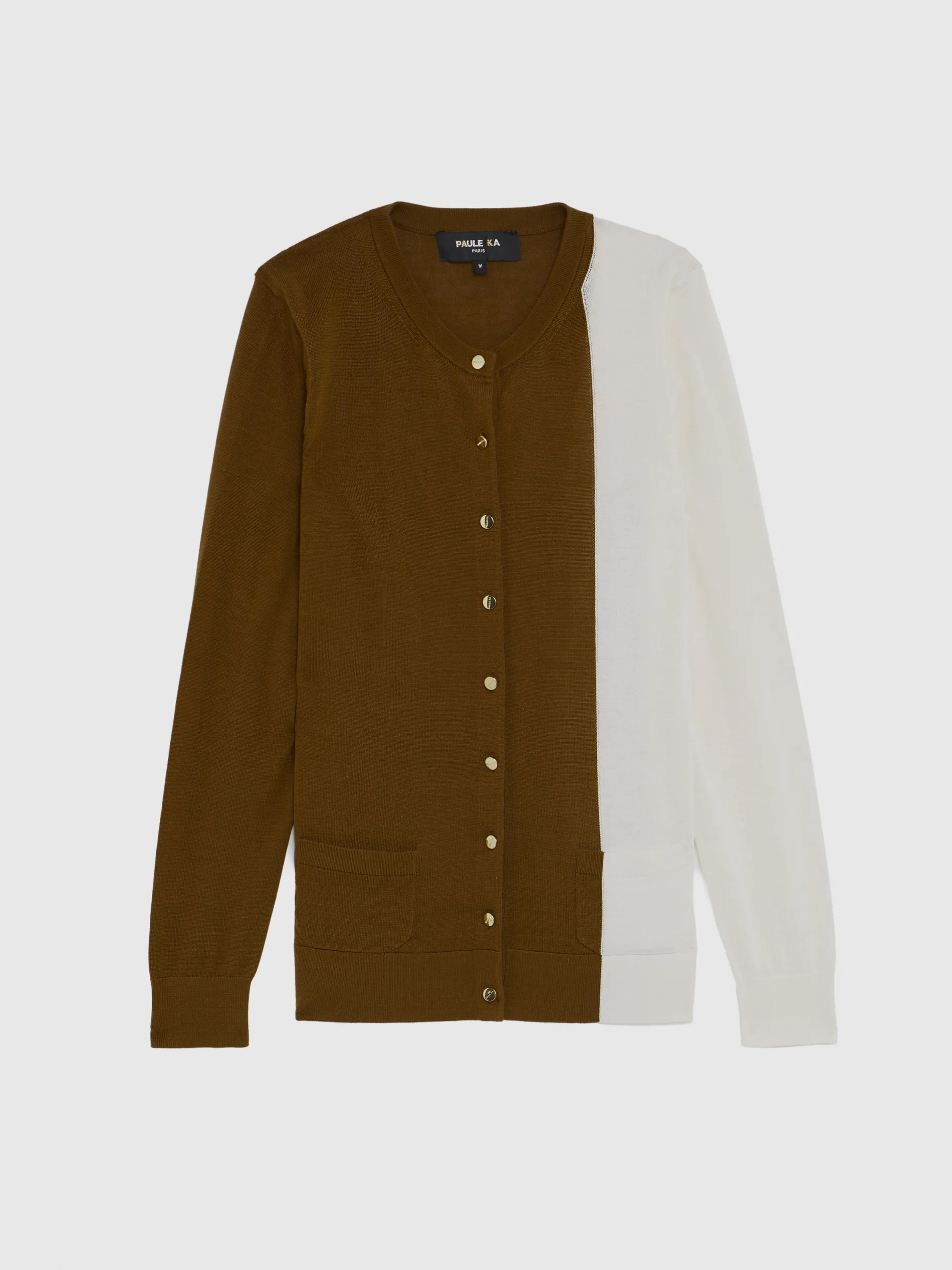 Paule Ka Gilet Bicolore En Soie Et Coton<Femme Pulls Et Cardigans