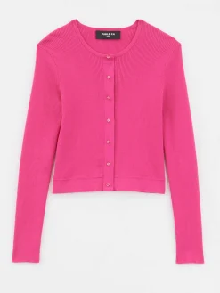 Paule Ka Gilet Court En Cotes De Laine Et Soie<Femme Pulls Et Cardigans