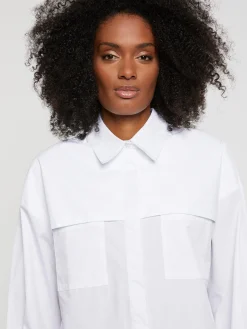 Paule Ka Grande Chemise A Poches En Popeline De Coton<Femme Tops