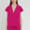 Paule Ka Haut Col V En Crepe Envers Satin<Femme Tops