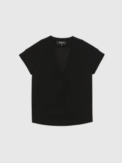 Paule Ka Haut Col V En Crepe Envers Satin<Femme Tops