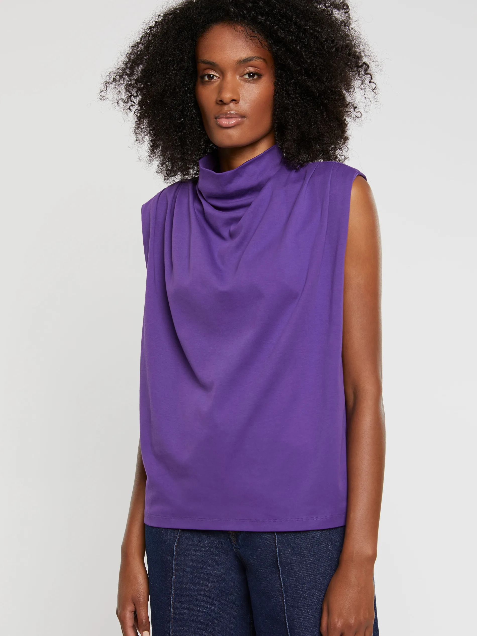 Paule Ka Haut Drape En Jersey De Coton Flamme<Femme Pulls Et Cardigans