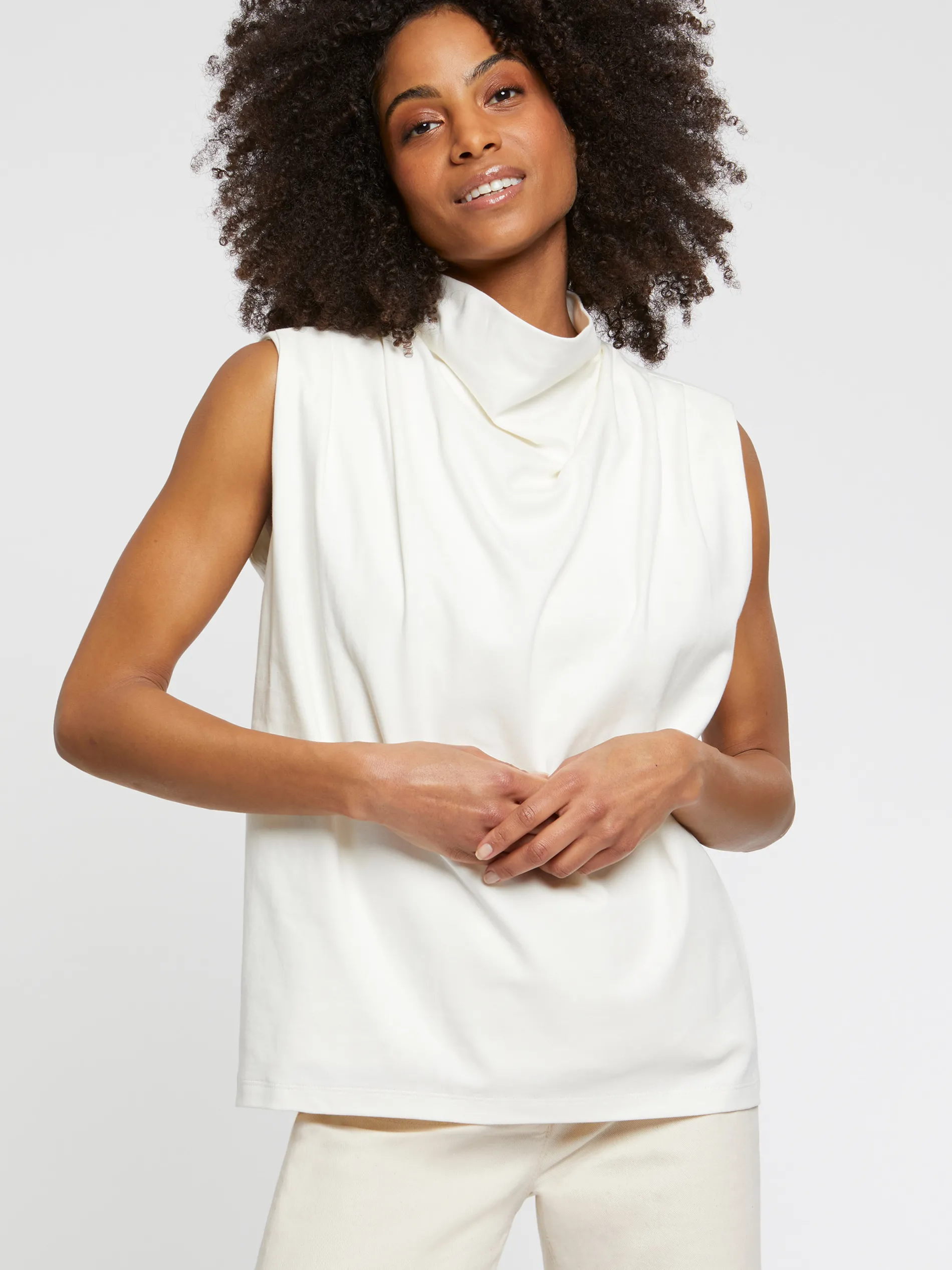 Paule Ka Haut Drape En Jersey De Coton Flamme<Femme Pulls Et Cardigans