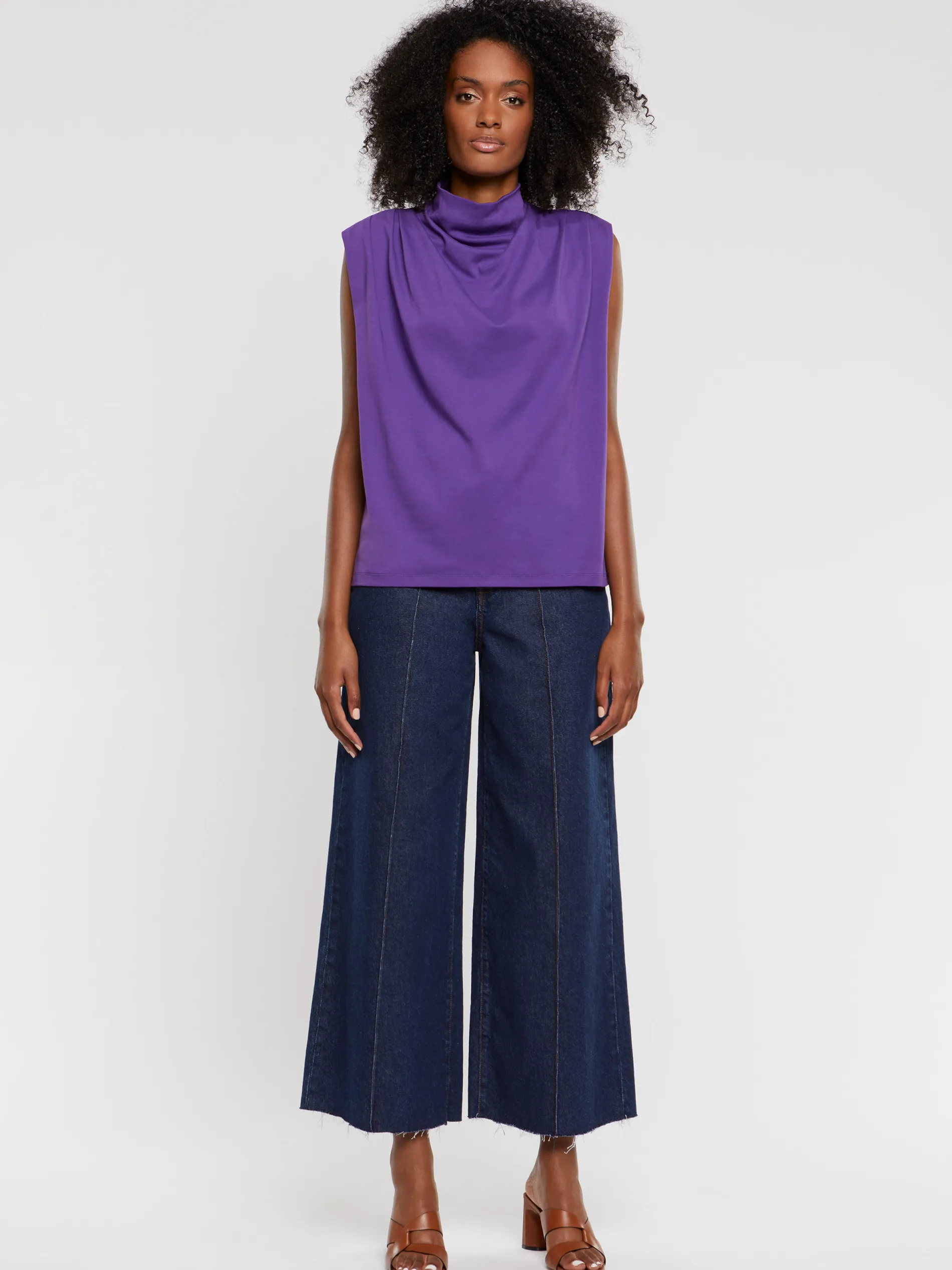 Paule Ka Haut Drape En Jersey De Coton Flamme<Femme Pulls Et Cardigans