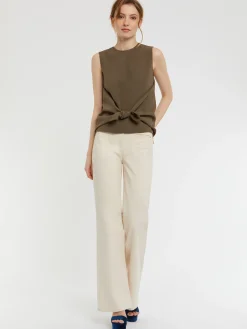 Paule Ka Haut Noue En Tissu Crepe<Femme Tops