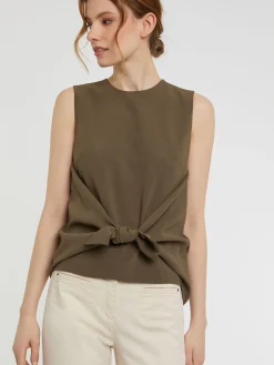 Paule Ka Haut Noue En Tissu Crepe<Femme Tops