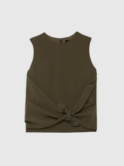 Paule Ka Haut Noue En Tissu Crepe<Femme Tops