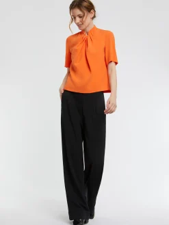 Paule Ka Haut Plisse En Tissu Crepe<Femme Tops