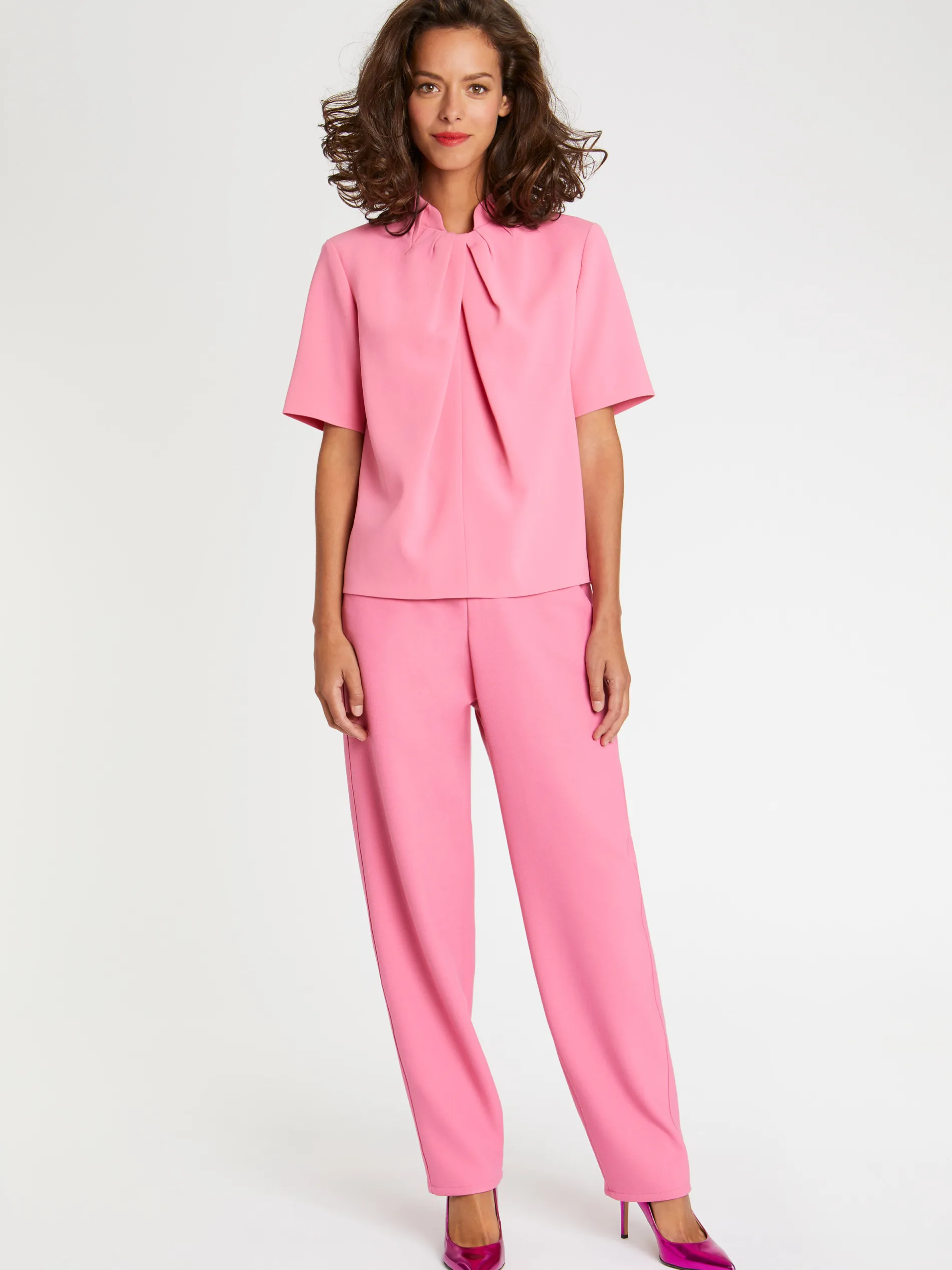 Paule Ka Haut Plisse En Tissu Crepe<Femme Tops