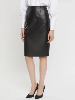 Paule Ka Jupe Droite En Cuir D'Agneau<Femme Jupes