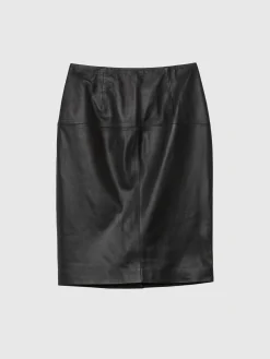 Paule Ka Jupe Droite En Cuir D'Agneau<Femme Jupes