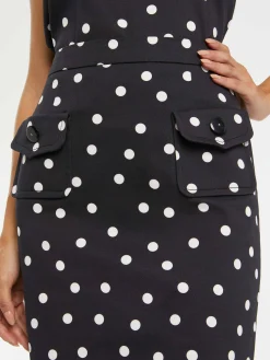 Paule Ka Jupe En Gabardine Imprimee De Pois<Femme Jupes