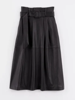 Paule Ka Jupe Longue Ceinturee En Cuir D'Agneau<Femme Jupes