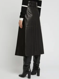 Paule Ka Jupe Longue Ceinturee En Cuir D'Agneau<Femme Jupes