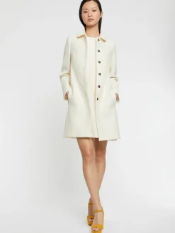 Paule Ka Manteau A Col Claudine En Laine Jacquard<Femme Manteaux