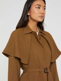 Paule Ka Manteau Ceinture A Bavolets En Viscose<Femme Manteaux