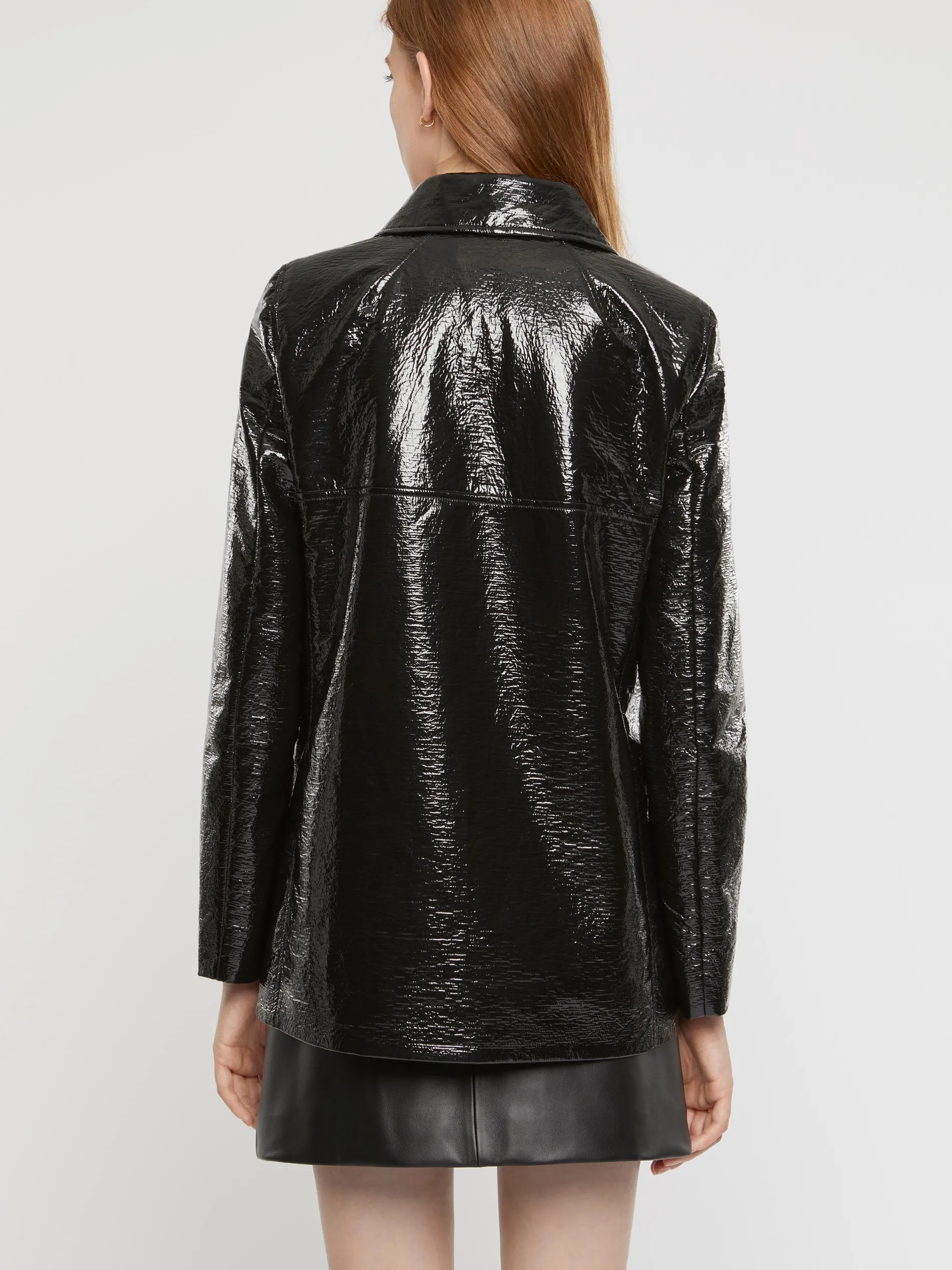 Paule Ka Manteau Court En Vinyle Craquele<Femme Manteaux