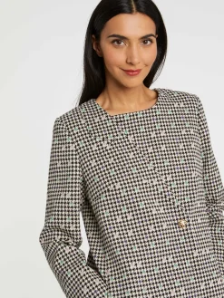 Paule Ka Manteau Croise En Jacquard Pied-De-Coq<Femme Manteaux