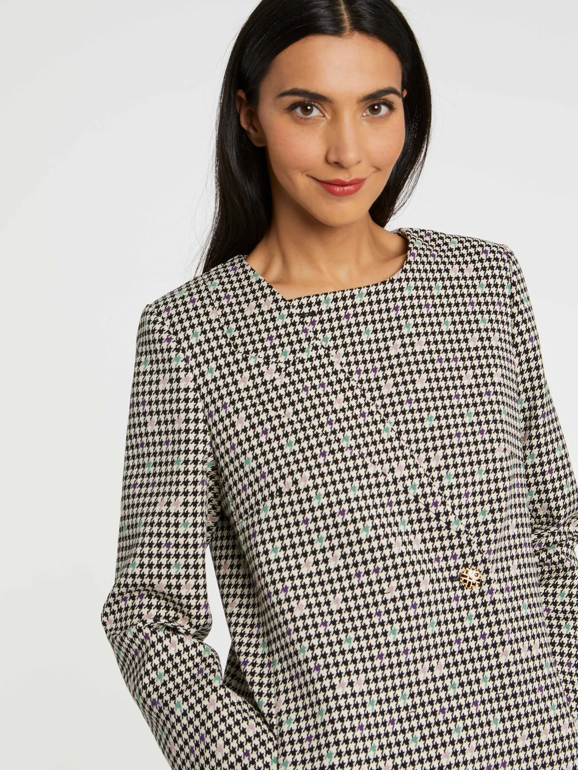 Paule Ka Manteau Croise En Jacquard Pied-De-Coq<Femme Manteaux
