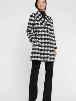 Paule Ka Manteau Droit A Motif Pied-De-Coq<Femme Manteaux