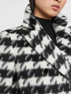 Paule Ka Manteau Droit A Motif Pied-De-Coq<Femme Manteaux