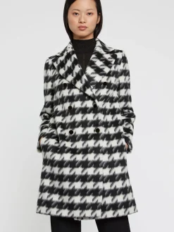 Paule Ka Manteau Droit A Motif Pied-De-Coq<Femme Manteaux