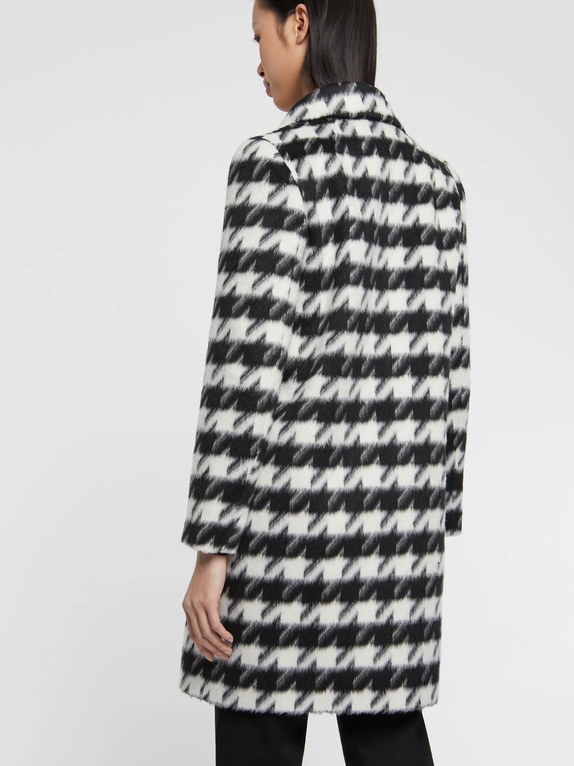 Paule Ka Manteau Droit A Motif Pied-De-Coq<Femme Manteaux