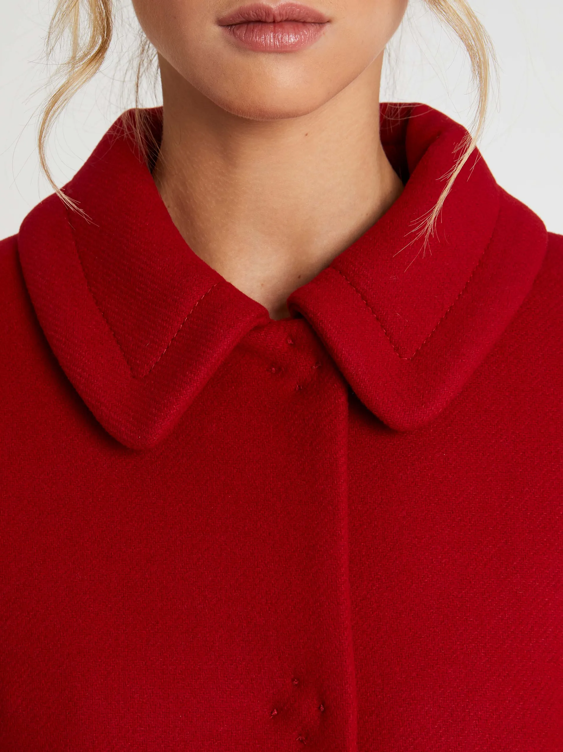 Paule Ka Manteau Droit En Drap De Laine<Femme Manteaux