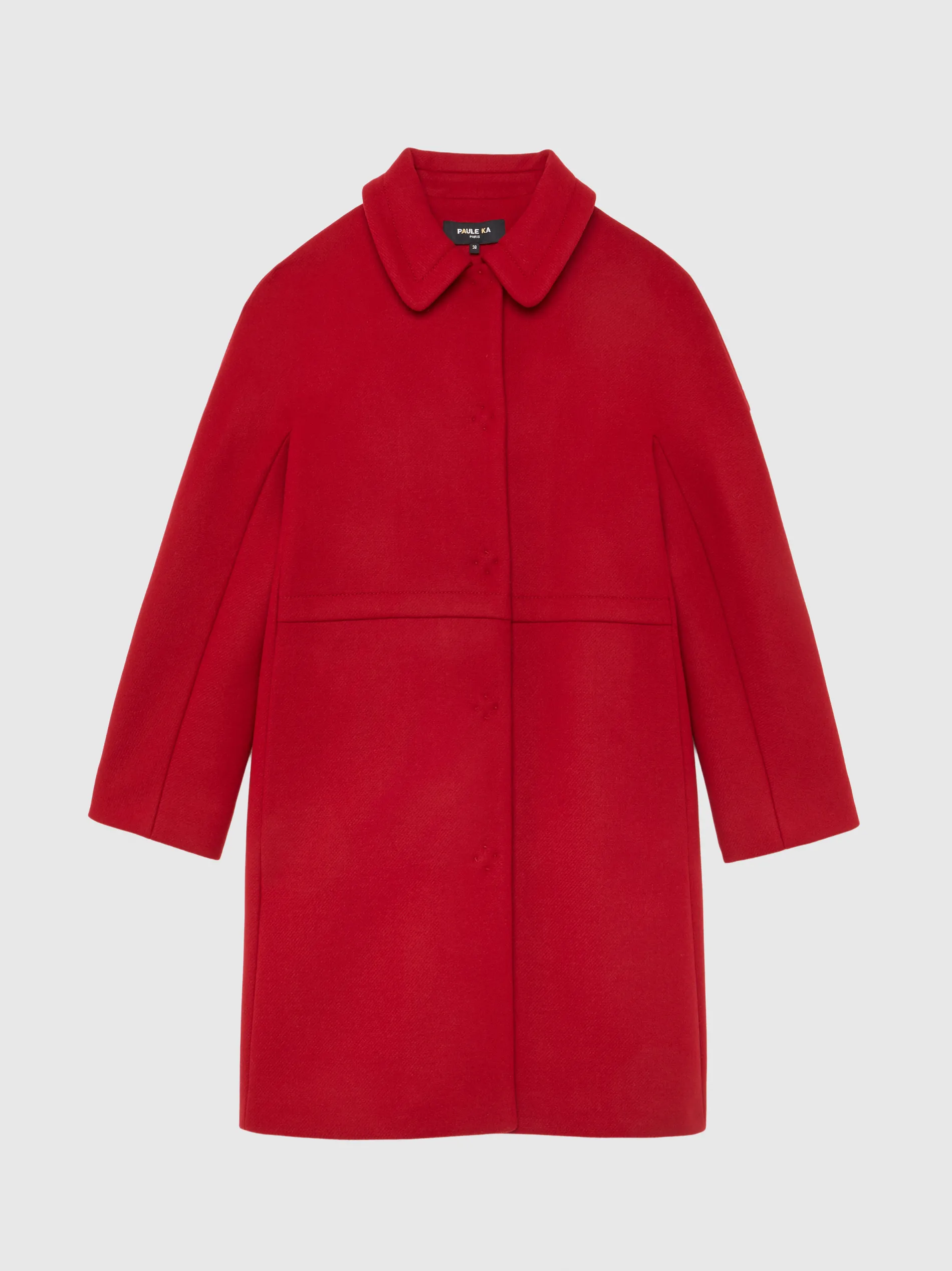 Paule Ka Manteau Droit En Drap De Laine<Femme Manteaux
