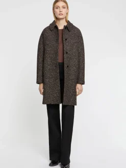 Paule Ka Manteau Droit En Laine Mouchetee<Femme Manteaux