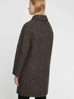 Paule Ka Manteau Droit En Laine Mouchetee<Femme Manteaux