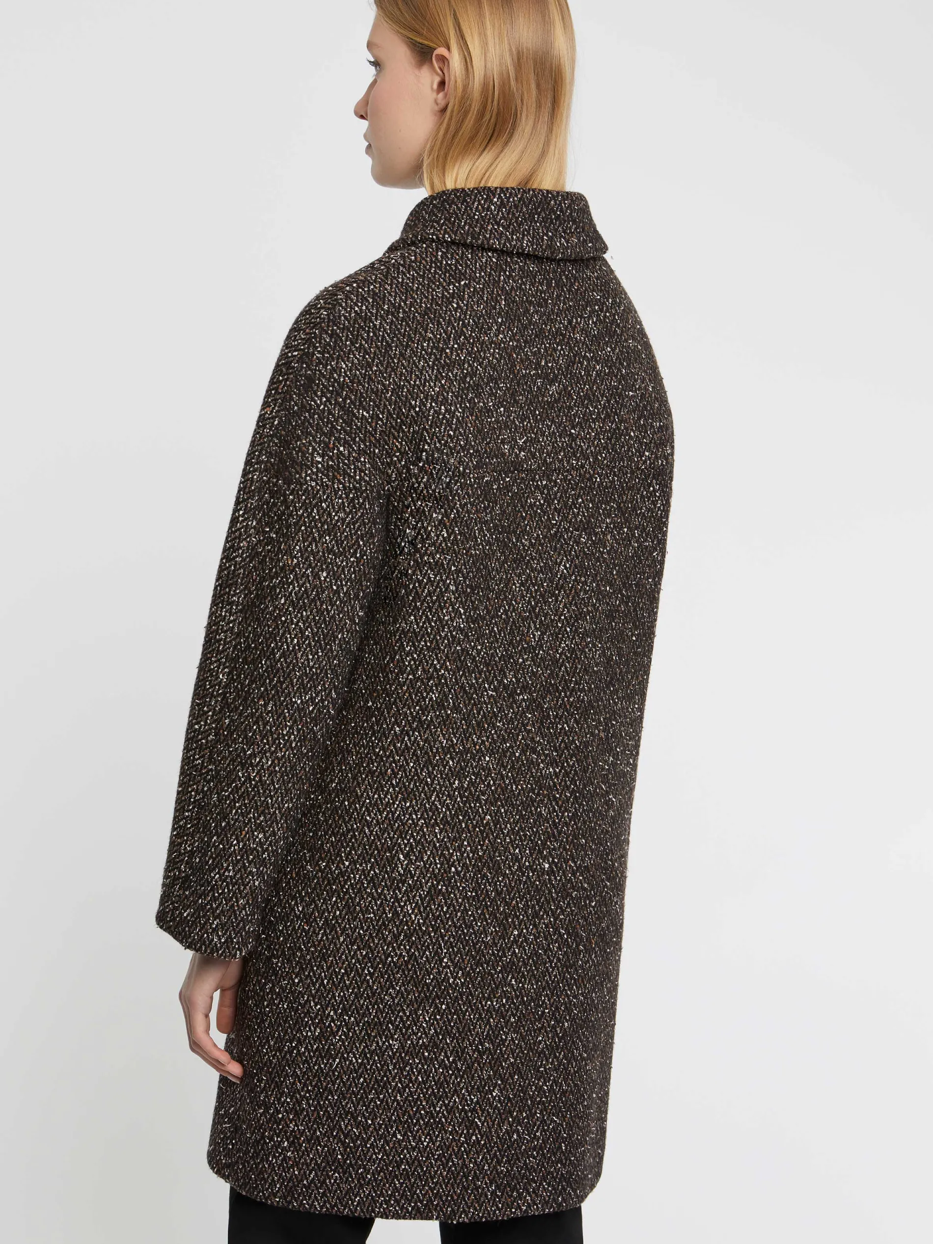 Paule Ka Manteau Droit En Laine Mouchetee<Femme Manteaux