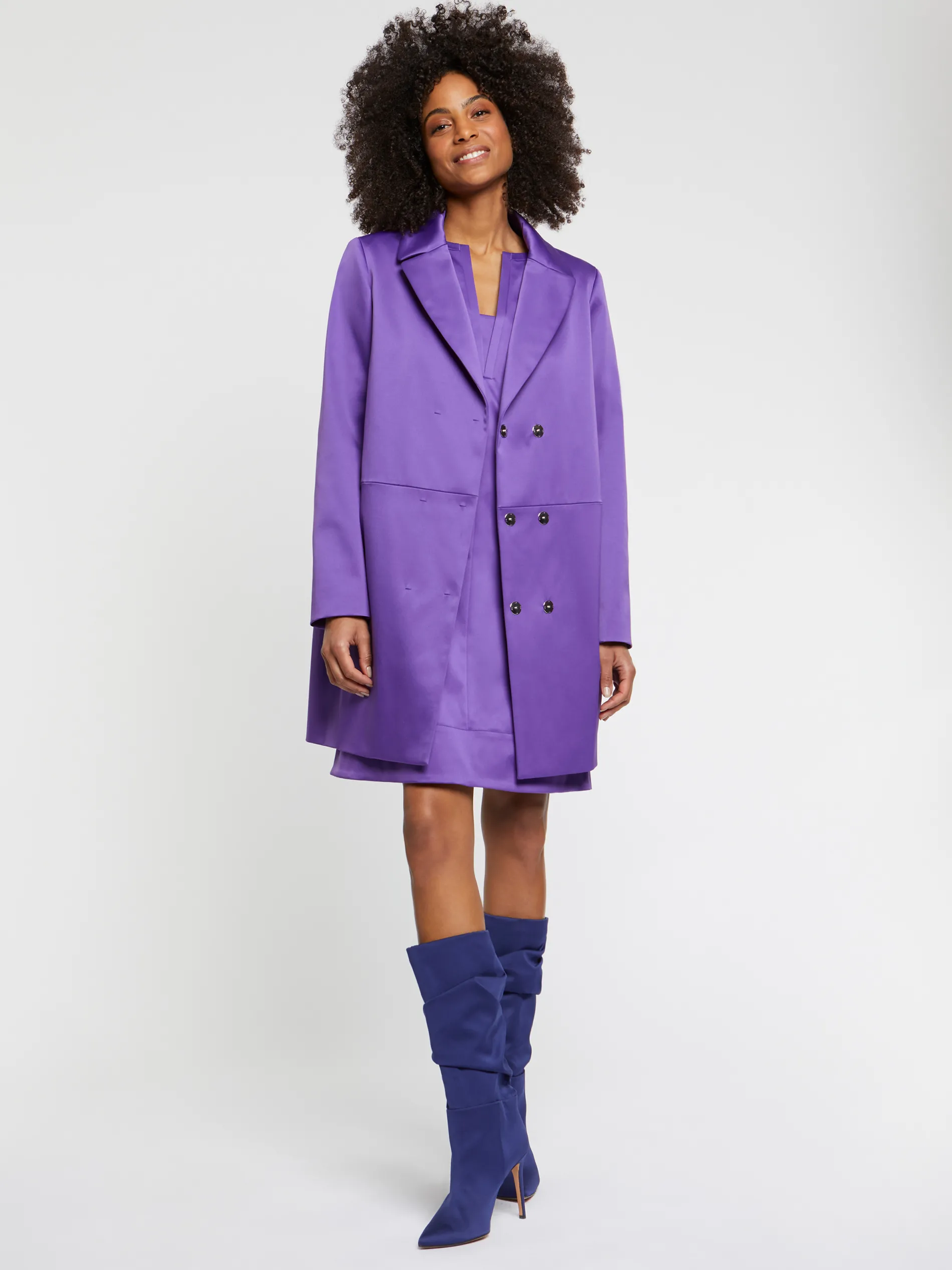 Paule Ka Manteau Droit En Satin Duchesse<Femme Manteaux