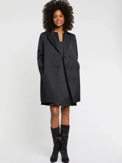 Paule Ka Manteau Droit En Satin Duchesse<Femme Manteaux