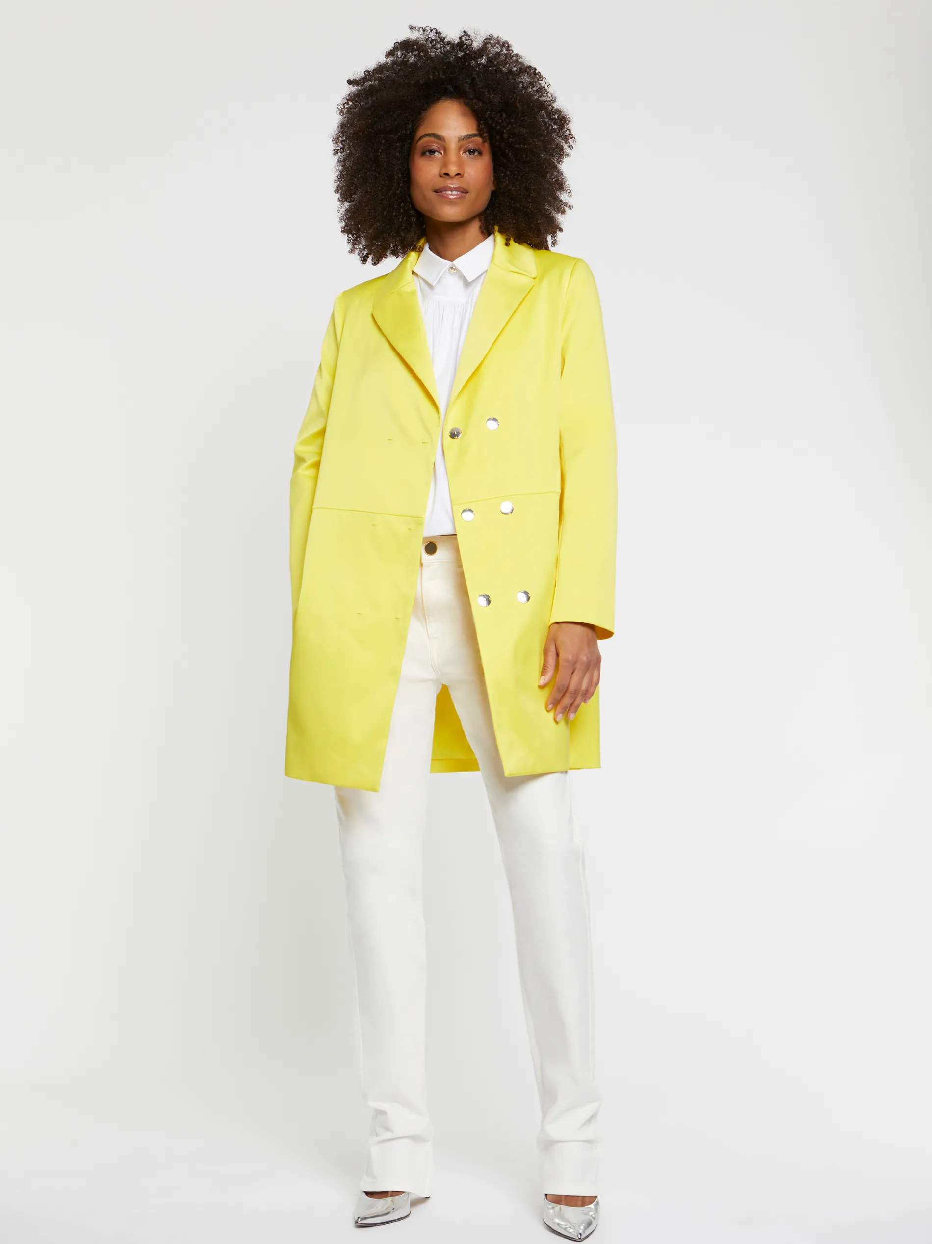 Paule Ka Manteau Droit En Satin Duchesse<Femme Manteaux