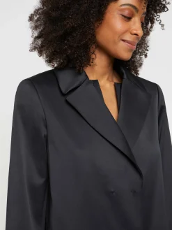 Paule Ka Manteau Droit En Satin Duchesse<Femme Manteaux