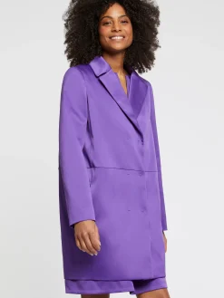 Paule Ka Manteau Droit En Satin Duchesse<Femme Manteaux